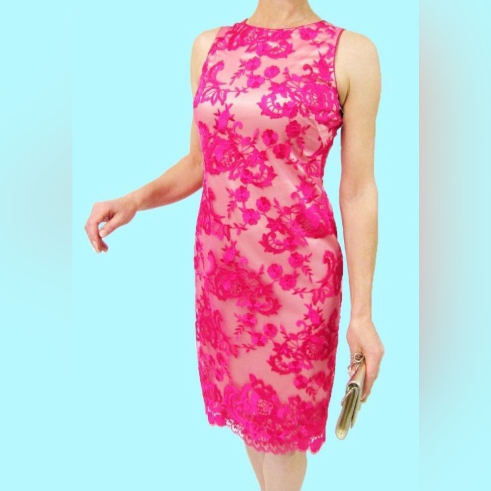 Vince Camuto pink lace dresss